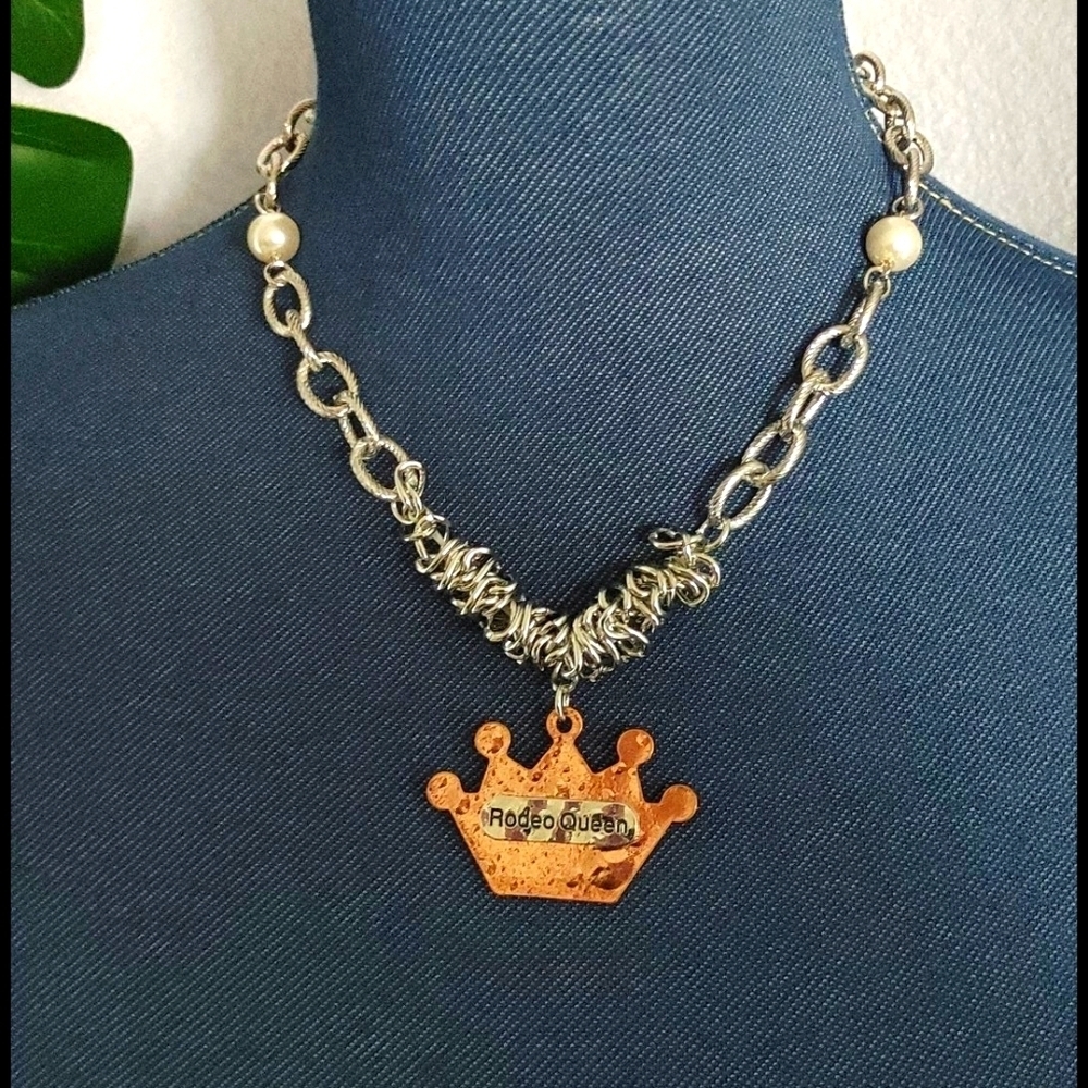 Rodeo Queen Crown Chain  Necklace Set